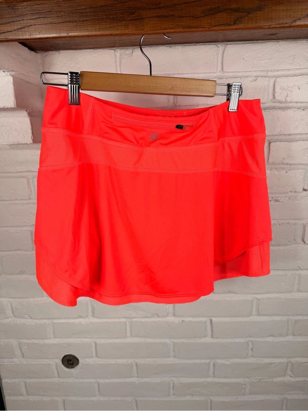 Athleta Tennis Skort Skirt Womens Medium Neon Coral Athletic Running Golf Skirt - Picture 6 of 6